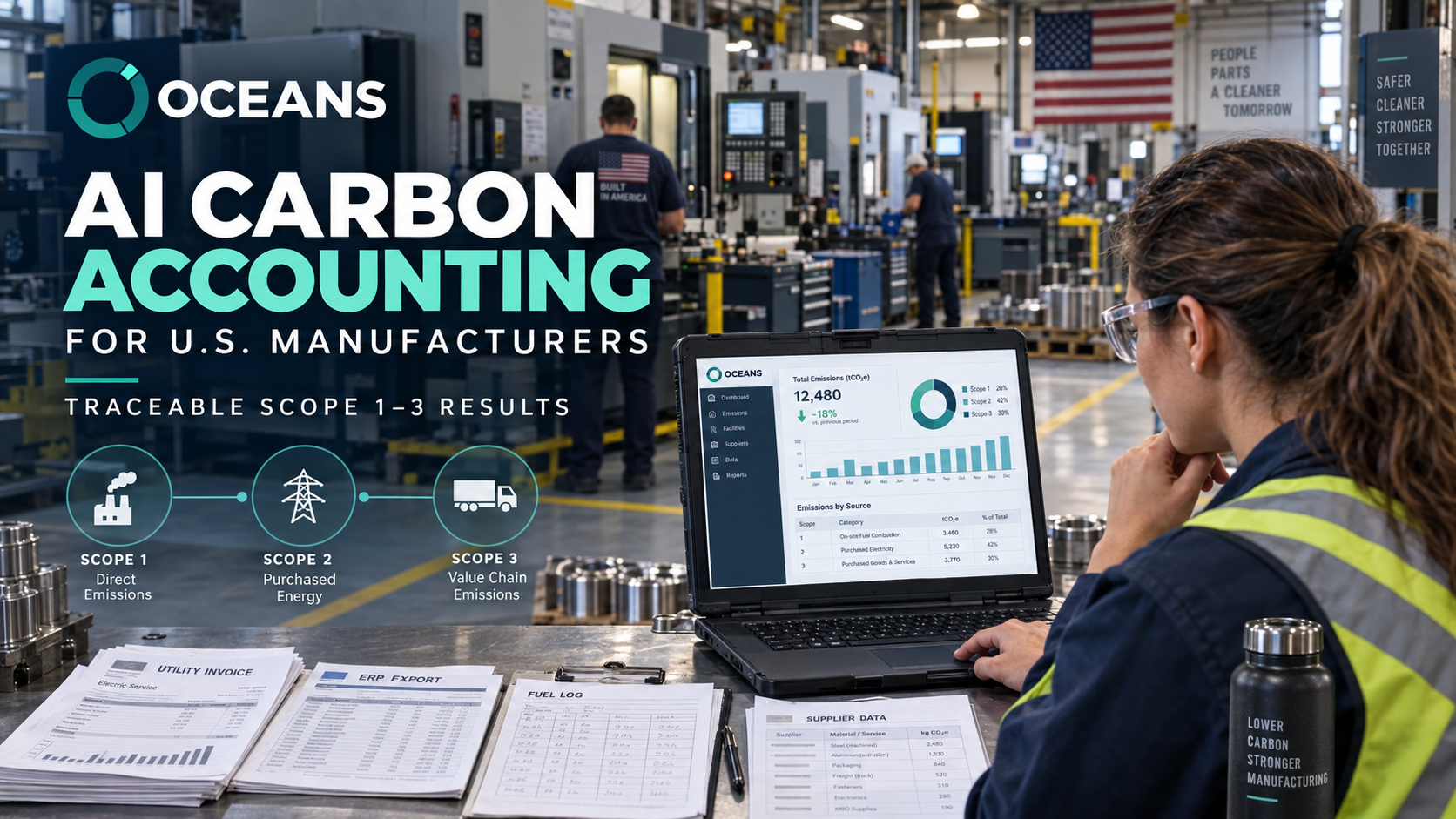How AI Turns Your ERP, Utility & Supplier Data Into Traceable Scope 1–3 Emissions